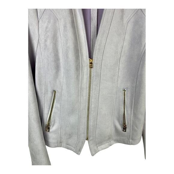 Andrew Marc New York purple Faux Suede Jacket Moto S Small - Picture 3 of 8